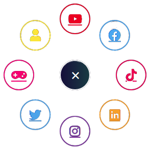 Social icons menu effect circle